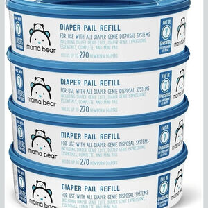 Lot of 4 Mama Bear Diaper Pail Refills for Diaper Genie Pails ~ 270 Count Each